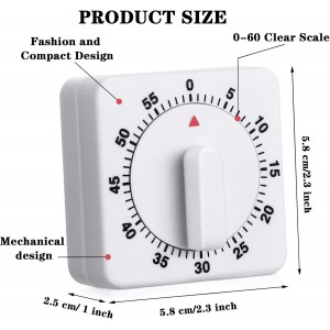 Weewooday 2 Pieces 60 Minute Visual Kitchen Timer Hour Mini Countdown Mechanical Timer Loud Voice for Kitchen, Homework, Exercise