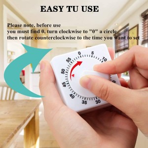 Weewooday 2 Pieces 60 Minute Visual Kitchen Timer Hour Mini Countdown Mechanical Timer Loud Voice for Kitchen, Homework, Exercise