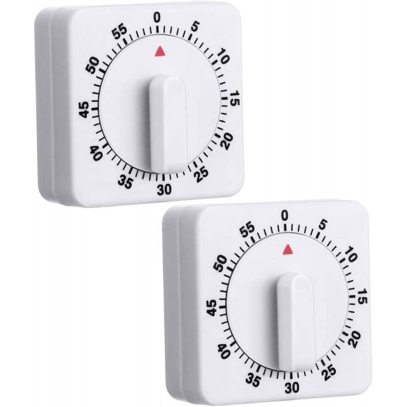 Weewooday 2 Pieces 60 Minute Visual Kitchen Timer Hour Mini Countdown Mechanical Timer Loud Voice for Kitchen, Homework, Exercise