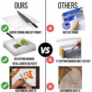 50 Count Premium Quality Disposable Cutting Boards ~10 Inch X 13.5 Inch Disposable Sheets For Kitchen And Commercial Use ~ Patent Pending ~ Recyclable Disposable Cutting Board Sheets