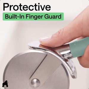 GORILLA GRIP BPA-Free Large Pizza Cutter Wheel, 9 Inch, Sharp Stainless Steel Blade, Slip Resistant Handle with Thumb Guard Protection, Slice Thick or Thin Pizzas, Pie, Pastries in Seconds, Mint