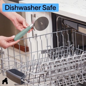 GORILLA GRIP BPA-Free Large Pizza Cutter Wheel, 9 Inch, Sharp Stainless Steel Blade, Slip Resistant Handle with Thumb Guard Protection, Slice Thick or Thin Pizzas, Pie, Pastries in Seconds, Mint