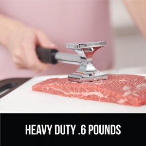 GORILLA GRIP BPA-Free Patented Dual-Sided Meat Tenderizer Tool, Soft Comfortable Handle with Hanging Hole, Heavy Duty Kitchen Mallet for Steak Beef Fish, Chicken Cutlet Pounder, Dishwasher Safe, Mint