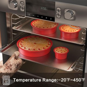 SILIVO 4-Piece Silicone Cake Pans Sets for Baking - Nonstick Silicone Round Cake Molds for Layer Cakes, Cheese Cakes and Chocolate Cakes - 3+5+7+9 inch