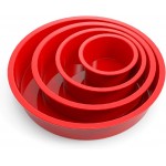 SILIVO 4-Piece Silicone Cake Pans Sets for Baking - Nonstick Silicone Round Cake Molds for Layer Cakes, Cheese Cakes and Chocolate Cakes - 3+5+7+9 inch