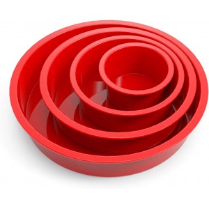 SILIVO 4-Piece Silicone Cake Pans Sets f...