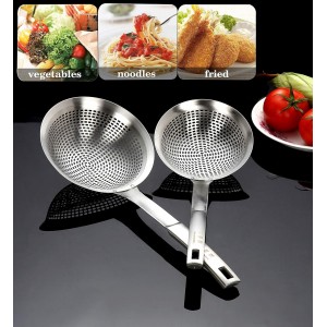 Skimmer Ladle Spoon 304 Stainless Steel Skimmer 14.5 ln for Cooking Frying Skimming Colander/Strainer Stainless Steel Kitchen Tools