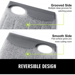 Small Plastic Cutting Board, 7.48" Mini Cutting Board for Small Kitchen Task, Non Slip Cutting Board, Unique Design with Multiple Juice Grooves! BPA Free, Dishwasher Safe, Easy Grip Handle (Grey)