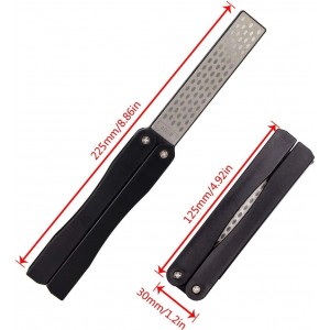 2 Pcs 400/600 Grit Portable Handheld Double Sided Sharpener Pocket Diamond Knife Sharpening Stone for Kitchen, Garden, Outdoor tools Fine/Coarse Grinding （Black/Orange）