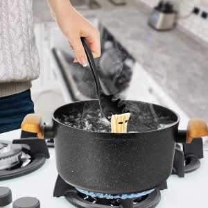 Spaghetti Spoon Pasta Fork,11Inch Silicone Pasta Fork,High Heat Resistant to 480°F, Hygienic One Piece Design, Spaghetti Strainer & Server Spoon Ideal for cooking(Black)