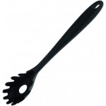 Spaghetti Spoon Pasta Fork,11Inch Silicone Pasta Fork,High Heat Resistant to 480°F, Hygienic One Piece Design, Spaghetti Strainer & Server Spoon Ideal for cooking(Black)