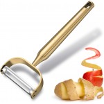 Potato, Vegetable, Apple Peelers for kitchen, Fruit, Carrot, Veggie, Potatoes Peeler, Y-Shaped Stainless Steel Peelers, with Ergonomic Non-Slip Handle & Sharp Blade, Good Durable KG ALPHA Golden
