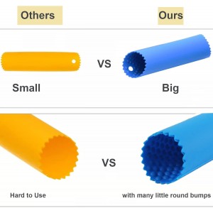 2 Set Silicone Garlic Peeler Easy Roller Tube Useful Garlic Odorfree Kitchen Tool (Black,Clear)