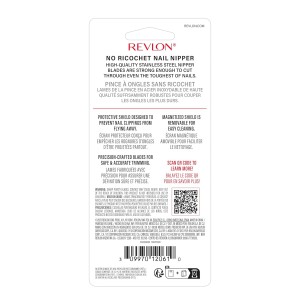 Revlon No-Ricochet Nail Nipper, Mess-Free Cuticle Remover Tool with Magnetic Shield for No Fly-Away Clippings, Made with Stainless Steel and Precision Blade, Easy Grip, 1 Count