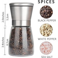 Pepper Grinder Pepper Mill, Salt Grinder Refillable,(Single Package) Adjustable, Stainless Steel Sea Salt Shaker with Ceramic Rotor (1 pack)
