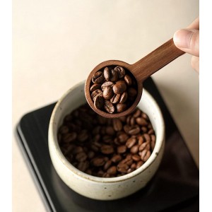 Coffee Spoons, ablespoon Scoop, Coffee Ground Spoon, Measuring for Ground Beans or tea, Soup Cooking Mixing Stirrer Kitchen Tools Utensils, 1 Wooden Tea Scoop (Walnut Wooden 3.86 in）