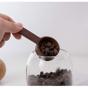 Coffee Spoons, ablespoon Scoop, Coffee Ground Spoon, Measuring for Ground Beans or tea, Soup Cooking Mixing Stirrer Kitchen Tools Utensils, 1 Wooden Tea Scoop (Walnut Wooden 3.86 in）