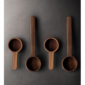 Coffee Spoons, ablespoon Scoop, Coffee Ground Spoon, Measuring for Ground Beans or tea, Soup Cooking Mixing Stirrer Kitchen Tools Utensils, 1 Wooden Tea Scoop (Walnut Wooden 3.86 in）
