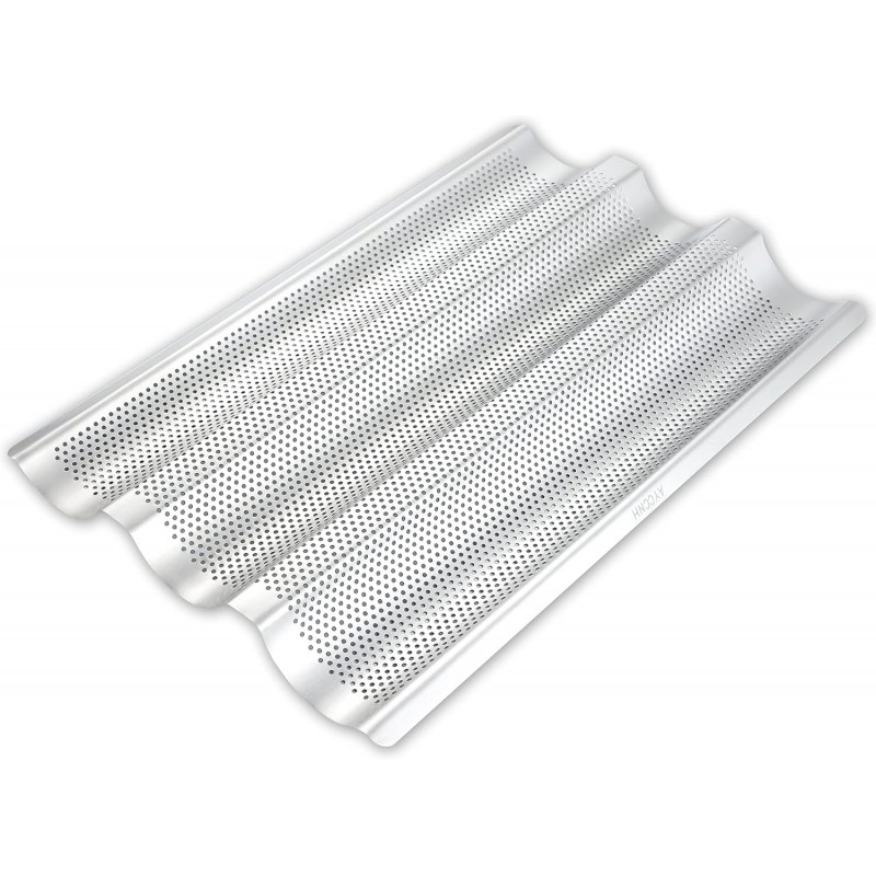 Stainless Steel French Baguette Bread Pan, Perforated Loaf Pans for Baking 15