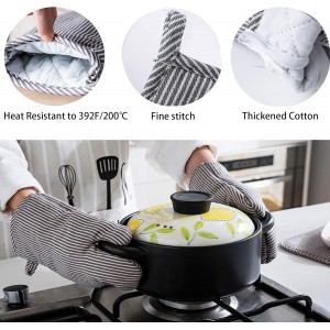 4Pcs Oven Mitts and Pot Holders, Heat Resistant Oven Mitts Set with Pothholder,Heat Resistant Microwave Gloves Safe for Baking,Cooking, BBQ