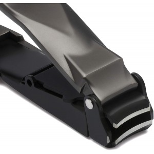 Nail Clippers for Men with Catcher - KLIPP Heavy Duty Razor-Sharp Self-Collecting Nail Cutter, Ergonomic Lever for Fingernails & Toenails, Ideal Gift for Men & Grooming Gifts Includes Ziplock Pouch