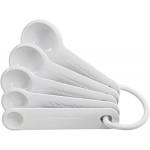 Plastic Measuring Spoons, Set Of 5, White
