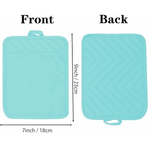 Oven Pot Holder with Pocket Cotton Heat Resistant Coaster Potholder Kitchen Hot Pad Oven Mitts for Cooking Square 7