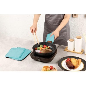 Oven Pot Holder with Pocket Cotton Heat Resistant Coaster Potholder Kitchen Hot Pad Oven Mitts for Cooking Square 7