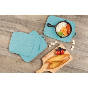 Oven Pot Holder with Pocket Cotton Heat Resistant Coaster Potholder Kitchen Hot Pad Oven Mitts for Cooking Square 7