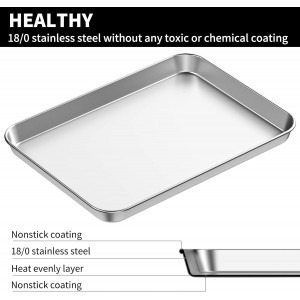 Baking Sheet Set of 2, Bastwe 18 inch Commercial Grade Stainless Steel Baking Pan, Professional Bakeware Oven Tray, Healthy & Non-toxic, Rust Free & Mirror Finish, Easy Clean & Dishwasher Safe