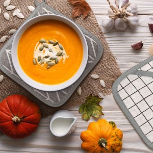 7 Pieces Square Pot Holders Washable Heat Resistant Pocket Mitt with Hanging Loop and Round Thread Weave Coaster Braided Drink Hot Pad Absorbent Woven Coaster for Kitchen Cooking Dinning