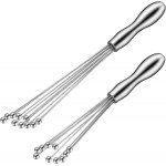 Patelai 2 Pieces Ball Whisk Set 10-Inch and 12-Inch Stainless Steel Ball Whisk Wire Egg Whisks for Cooking, Blending, Whisking, Beating, Stirring(10 Inch, 12 Inch)