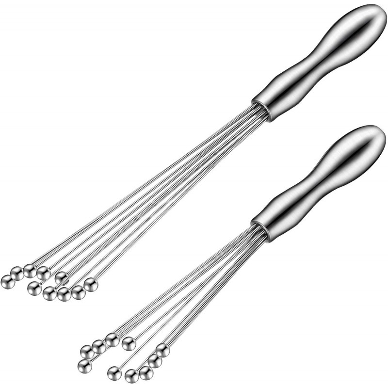 Patelai 2 Pieces Ball Whisk Set 10-Inch and 12-Inch Stainless Steel Ball Whisk Wire Egg Whisks for Cooking, Blending, Whisking, Beating, Stirring(10 Inch, 12 Inch)