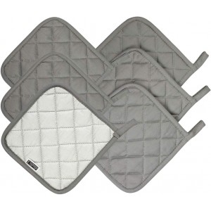 6 Pack Potholders Kitchen Pot Holders Set,Cotton Pot Holders for Kitchen 7 inch hot Pads,Heat Resistant Hot Pads for Cooking and Baking Dark Grey