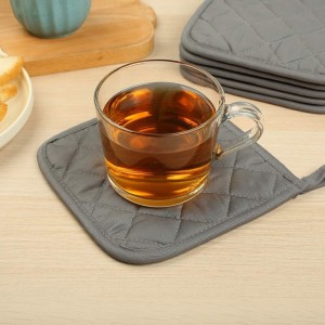 6 Pack Potholders Kitchen Pot Holders Set,Cotton Pot Holders for Kitchen 7 inch hot Pads,Heat Resistant Hot Pads for Cooking and Baking Dark Grey