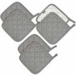 6 Pack Potholders Kitchen Pot Holders Set,Cotton Pot Holders for Kitchen 7 inch hot Pads,Heat Resistant Hot Pads for Cooking and Baking Dark Grey