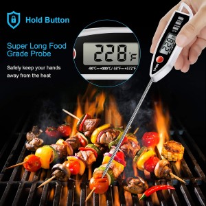 Meat Food Thermometer, Digital Candy Cooking Thermometer, Kitchen Cooking Thermometer Instant Read for BBQ Grill, Oil, Milk, Bath Water, Deep Fry, Candle Temperature