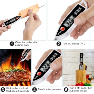 Meat Food Thermometer, Digital Candy Cooking Thermometer, Kitchen Cooking Thermometer Instant Read for BBQ Grill, Oil, Milk, Bath Water, Deep Fry, Candle Temperature