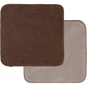 Microfiber Dish Cloths Fast Drying Kitchen Cleaning Cloth Dish Rags Dust Cloths Ultra Absorbent Lint Free Washcloths with Poly Scrub Side 12inch x 12inch 8 Pack (Brown)