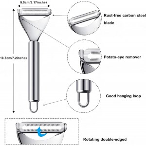 Patelai 2 Pieces Stainless Steel Lemon Citrus Peeler with Channel Knife and Orange Lemon Peelers for Cocktails Fruit Grater Zester Tools for Kitchen Bar Restaurant