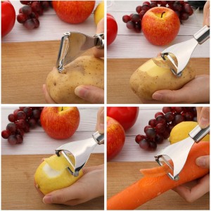 Patelai 2 Pieces Stainless Steel Lemon Citrus Peeler with Channel Knife and Orange Lemon Peelers for Cocktails Fruit Grater Zester Tools for Kitchen Bar Restaurant