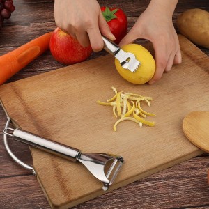 Patelai 2 Pieces Stainless Steel Lemon Citrus Peeler with Channel Knife and Orange Lemon Peelers for Cocktails Fruit Grater Zester Tools for Kitchen Bar Restaurant
