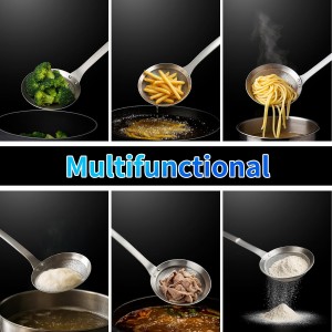 TBWHL Multi-functional Hot Pot Fat Skimmer Spoon - Stainless Steel Fine Mesh Food Strainer for Skimming Grease and Foam DIA 3.1