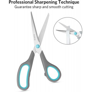 Scissors Set of 4, Premium Stainless Steel Razor Blades, Ergonomic Semi-Soft Rubber Grip, Suitable for School, Office and Family Daily Use, 9.6''/8.5''/6.4