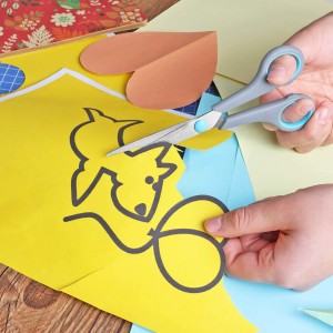 Scissors Set of 4, Premium Stainless Steel Razor Blades, Ergonomic Semi-Soft Rubber Grip, Suitable for School, Office and Family Daily Use, 9.6''/8.5''/6.4