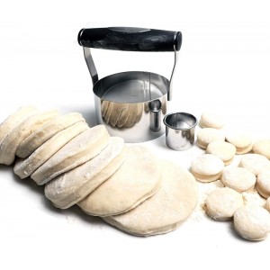 HULISEN 3 inch Biscuit Cutter, Stainless Steel Round Cookies Cutter with Soft Grip Handle, Gift Package