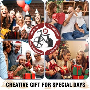 Bicycle Pizza Cutter Wheel - Gifts for Cyclists, Men, Dad, Bike Lovers - Funny Kitchen Gadgets - Cool Father’s Day, Christmas, Birthday, White Elephant Gifts - Stainless Steel Pizza Slicer(Black)