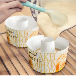 Eco Buzz 10-Pack 6-Inch Round Paper Cake Pan | Disposable Baking Pans | Easy Removal Perforations | Angel Food Cake pans | Pound Cake pans | Chiffon Cake Mold EB-301 6x6x4 inches