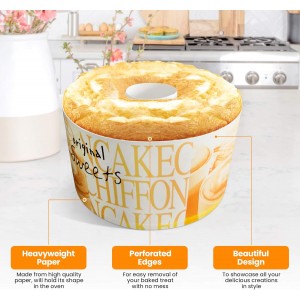 Eco Buzz 10-Pack 6-Inch Round Paper Cake Pan | Disposable Baking Pans | Easy Removal Perforations | Angel Food Cake pans | Pound Cake pans | Chiffon Cake Mold EB-301 6x6x4 inches