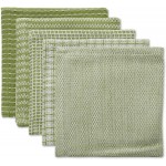 DII Everyday Kitchen Collection Assorted Dishcloth Set, 12x12, Antique Green, 5 Count